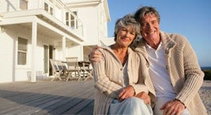 couple on deck at a vacation rental