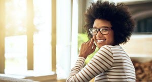 person smiling on a trip